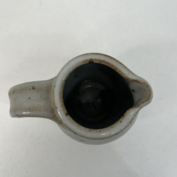 Vtg Signed Studio Art Pottery Stoneware Salt Glazed Cobalt Leaf Feather Design - Picture 6 of 10